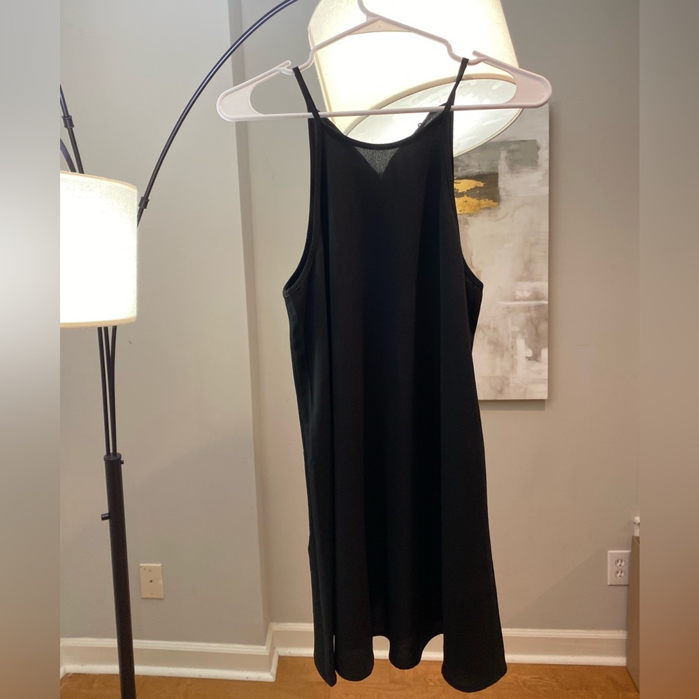 Black high neck Shein A-line dress